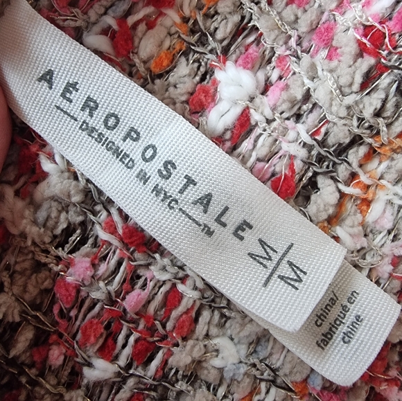 Aeropostale Metallic Cozy Open Front Cardigan Ladies Size M - Picture 7 of 9